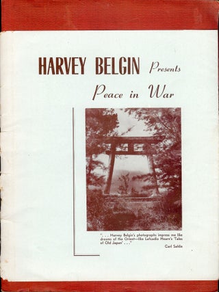 Item #4220 PEACE IN WAR. Harvey BELGIN