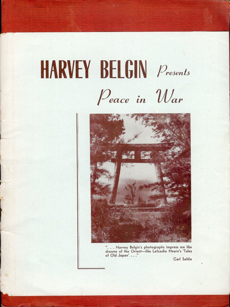 Item #4220 PEACE IN WAR. Harvey BELGIN.