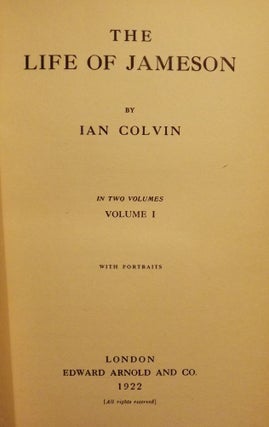 Item #42305 THE LIFE OF JAMESON. Ian COLVIN