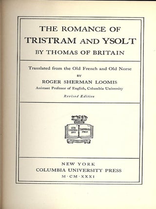 Item #42435 THE ROMANCE OF TRISTRAM AND YSOLT. THOMAS OF BRITAIN