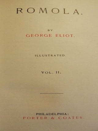 Item #42588 ROMOLA IN TWO VOLUMES, ORIGINAL DUST JACKETS. George ELIOT