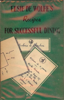 Item #42691 RECIPES FOR SUCCESSFUL DINING. Elsie DE WOLFE