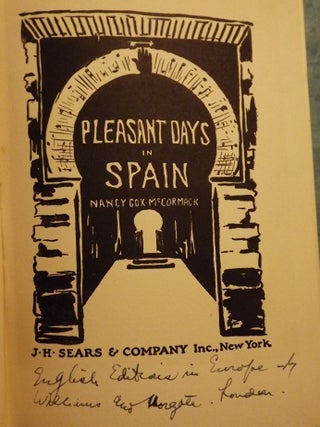 Item #42878 PLEASANT DAYS IN SPAIN. Nancy COX-McCORMACK