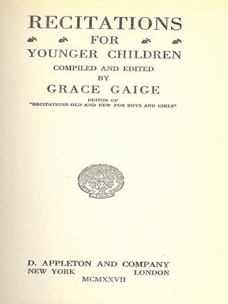 RECITATIONS FOR YOUNGER CHILDREN