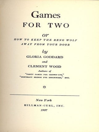 Item #42984 GAMES FOR TWO. Gloria GODDARD
