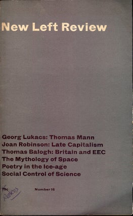 Item #4324 THOMAS MANN In THE NEW LEFT REVIEW #6; JULY/AUGUST, 1962. Georg LUKACS