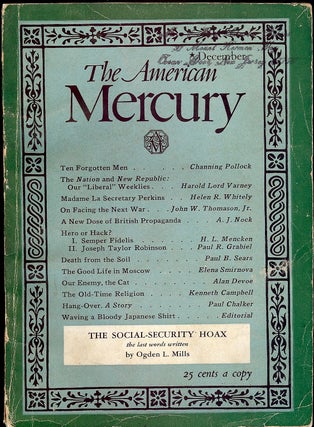 Item #4327 In the American Mercury; December, 1937. Paul PALMER