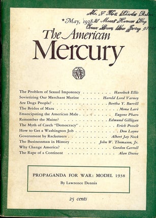 Item #4331 THE PROBLEM OF SEXUAL IMPOTENCY; In American Mercury; May, 1938. Havelock ELLIS