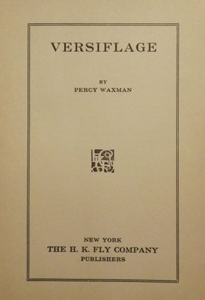Item #43631 VERSIFLAGE. Percy WAXMAN