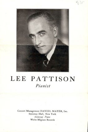 Item #43707 LEE PATTISON, PIANIST. Lee PATTISON
