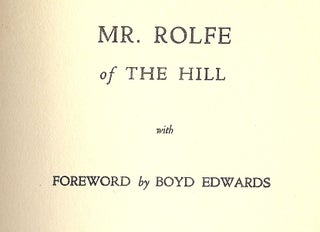 Item #44051 MR. ROLFE OF THE HILL. Boyd EDWARDS