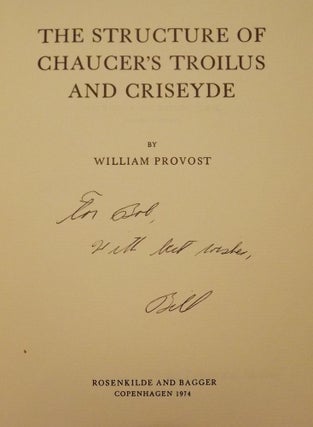 STRUCTURE CHAUCER'S TROILUS AND CRISEYDE In ANGLISTICA Vol. XX 1974