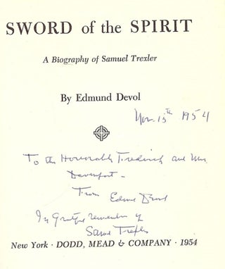 Item #44494 SWORD OF THE SPIRIT. Edmund DEVOL