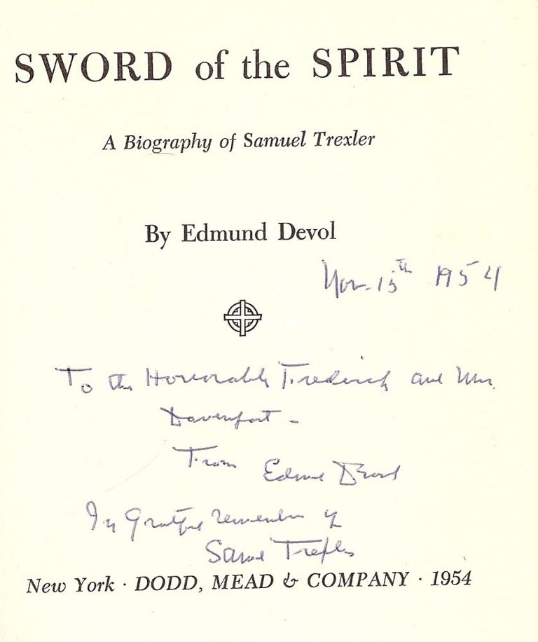 Item #44494 SWORD OF THE SPIRIT. Edmund DEVOL.