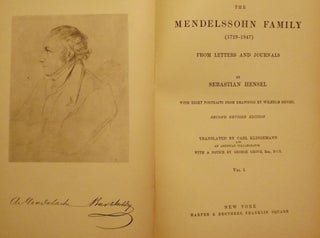 Item #45409 THE MENDELSSOHN FAMILY (1729-1847) FROM LETTERS AND JOURNALS. Sebastian HENSEL