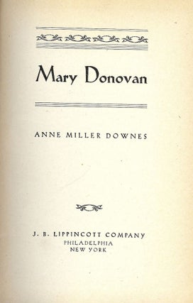 Item #45596 MARY DONOVAN. Anne Miller DOWNES