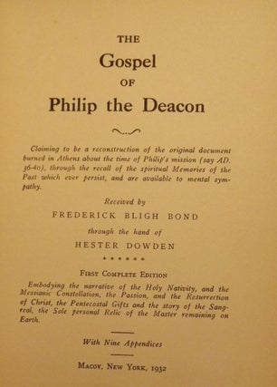 THE GOSPEL OF PHILIP THE DEACON