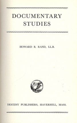 Item #46605 DOCUMENTARY STUDIES. Howard B. RAND