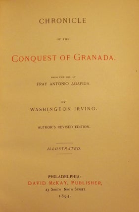 Item #4661 CHRONICLE OF THE CONQUEST OF GRANADA. Washington IRVING