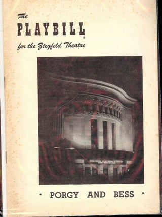 Item #46843 PORGY AND BESS PLAYBILL PROGRAM. George GERSHWIN