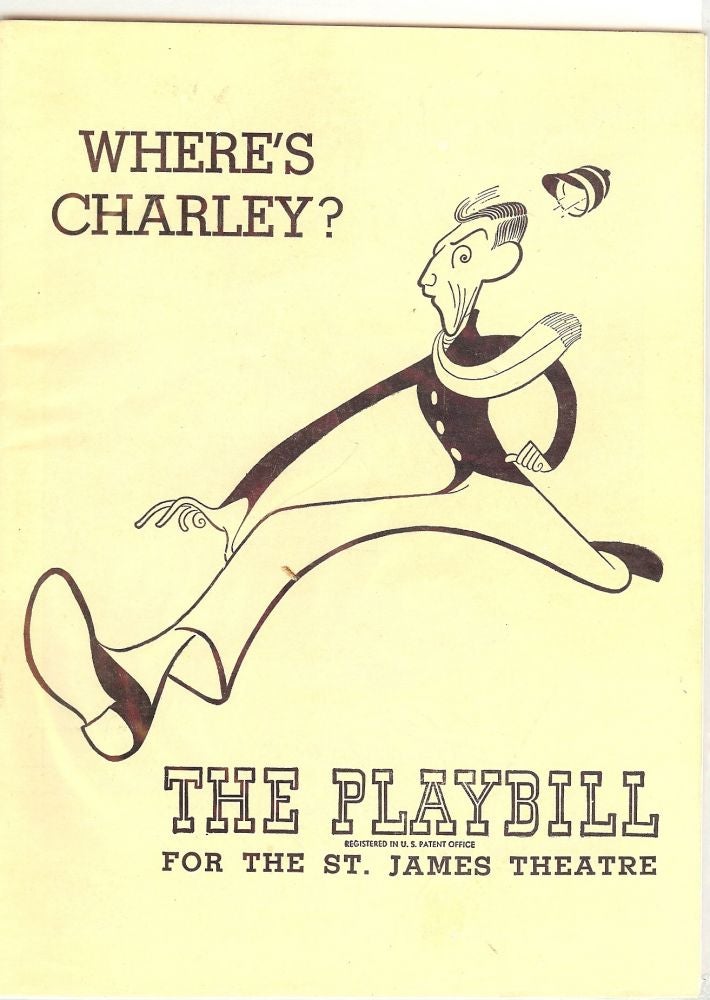 Item #46888 WHERE'S CHARLEY? PLAYBILL PROGRAM. Ray BOLGER.