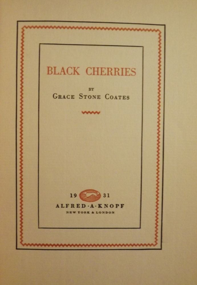 Item #47053 BLACK CHERRIES. Grace Stone COATES.