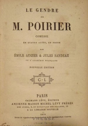 Item #4719 LE GENDRE M. POIRIER. Emile AUGIER