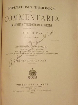 Item #4721 DISPUTATIONS THEOLOGICA SEU COMMENTARIA SUMMAM THEOLOGICAM D. THOMAE. Aloisio-Adulpho...