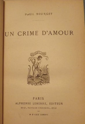 Item #4743 UN CRIME D'AMOUR. Paul BOURGET