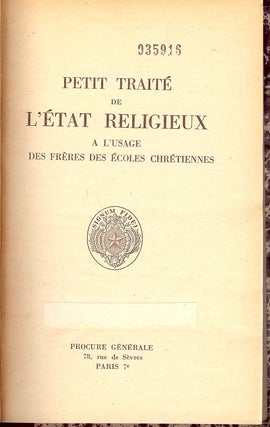Item #4748 PETIT TRAITE DE L'ETAT RELIGIEUX