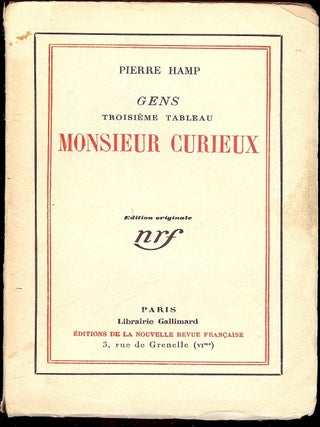 Item #4773 GENS TROISIEME TABLEAU MONSIEUR CURIEUX. Pierre HAMP