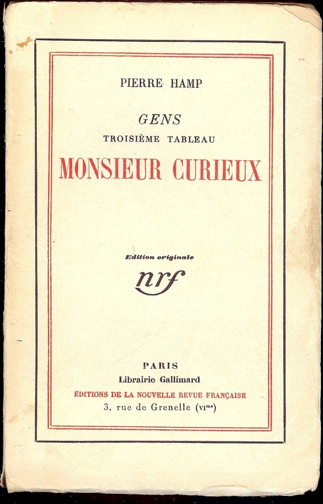 Item #4773 GENS TROISIEME TABLEAU MONSIEUR CURIEUX. Pierre HAMP.