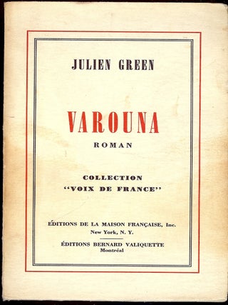 Item #4778 VAROUNA: ROMAN. Julien GREEN
