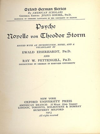 Item #47913 PSYCHE: NOVELLE VON THEODOR STORM. Theodor STORM