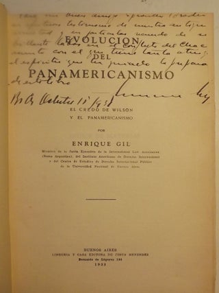 Item #48079 EVOLUCION DEL PANAMERICANISMO. Enrique GIL