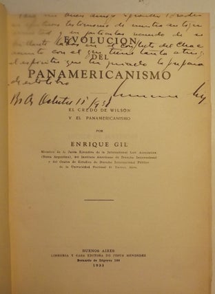 Item #48079 EVOLUCION DEL PANAMERICANISMO. Enrique GIL