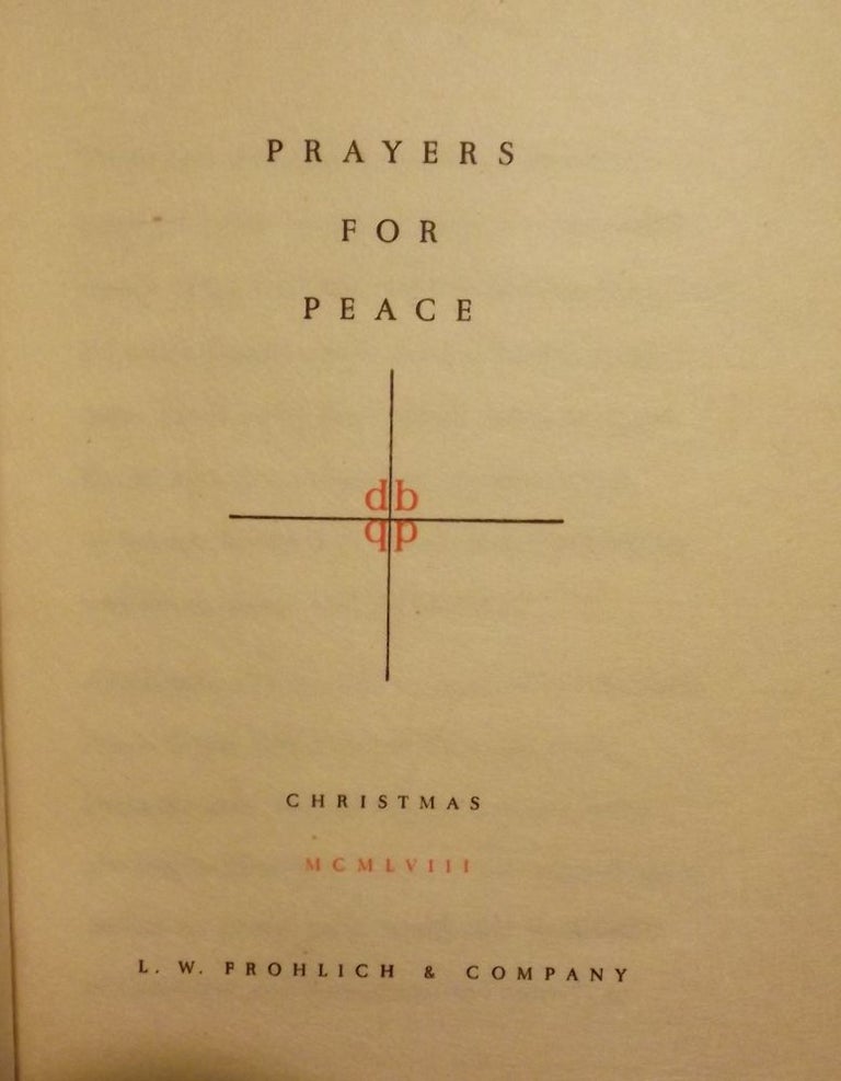 Item #48233 PRAYERS FOR PEACE: CHRISTMAS. L. W. FROHLICH.