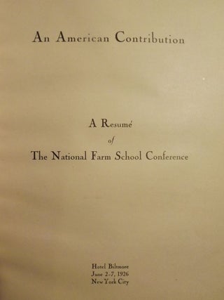 AN AMERICAN CONTRIBUTION