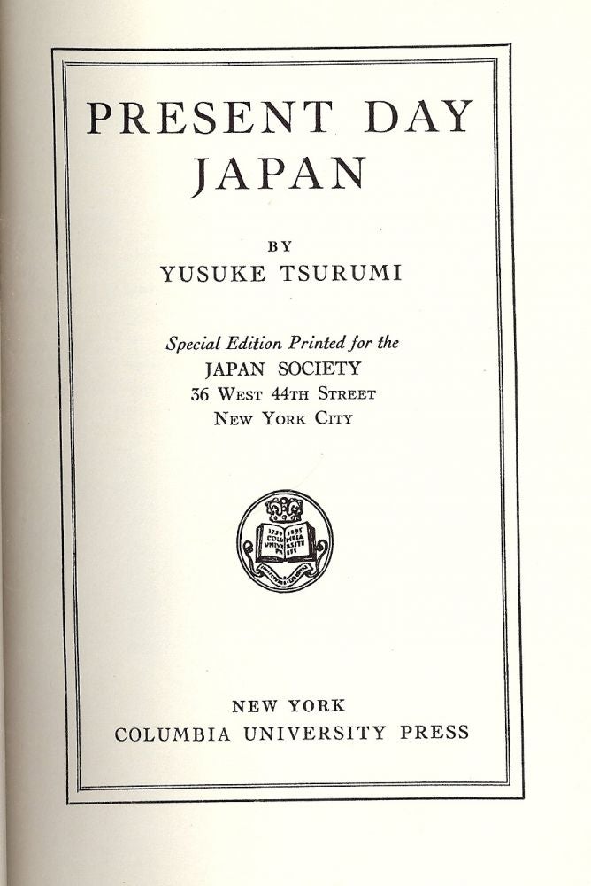 Item #49622 PRESENT DAY JAPAN. Yusuke TSURUMI.