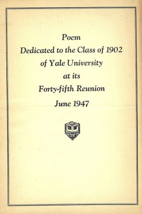 Item #49755 POEM DEDICATED TO THE CLASS OF 1902 OF YALE UNIVERSITY. Floyd W. JEFFERSON