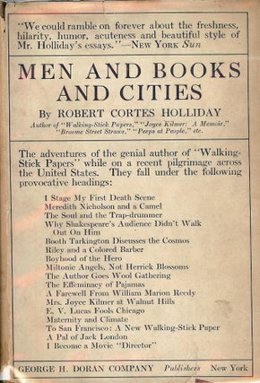 Item #49882 MEN AND BOOKS AND CITIES. Robert Cortes HOLLIDAY