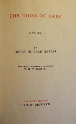 Item #50139 THE TIDES OF FATE. Henry Howard HARPER