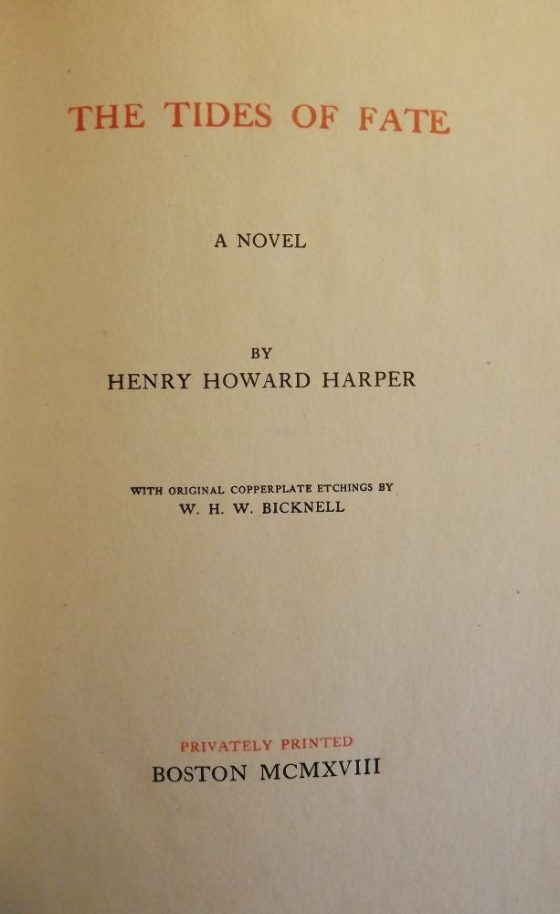 Item #50139 THE TIDES OF FATE. Henry Howard HARPER.