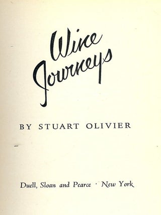 Item #50250 WINE JOURNEYS. Stuart OLIVER