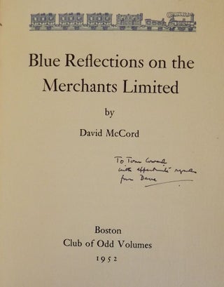 Item #50397 BLUE REFLECTIONS ON THE MERCHANTS LIMITED. David McCORD