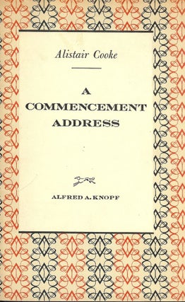 Item #50410 A COMMENCEMENT ADDRESS. Alistair COOKE