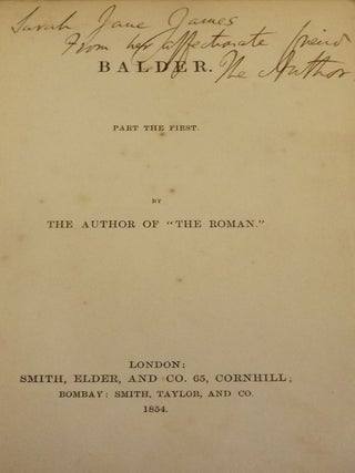Item #50616 BALDER: PART THE FIRST. SYDNEY THOMPSON DOBELL