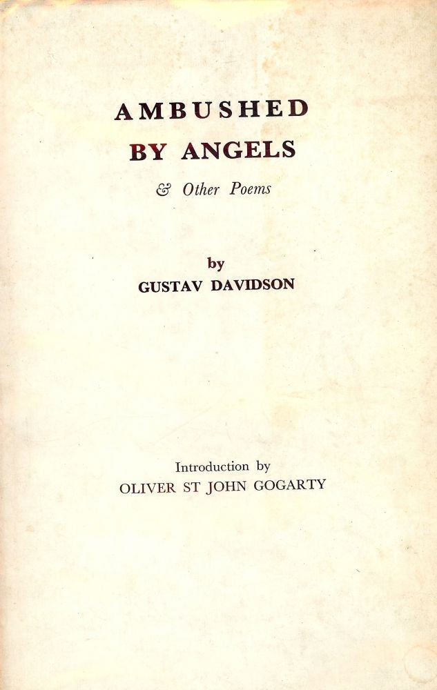 Item #50745 AMBUSHED BY ANGELS AND OTHER POEMS. Gustav DAVIDSON.