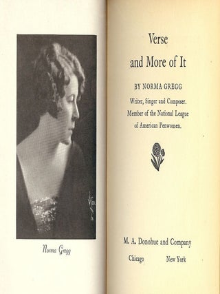Item #50777 VERSE AND MORE OF IT. Norma GREGG