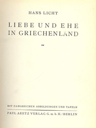 LIEBE UND EHE IN GRIECHENLAND LOVE AND MARRIAGE IN GREECE